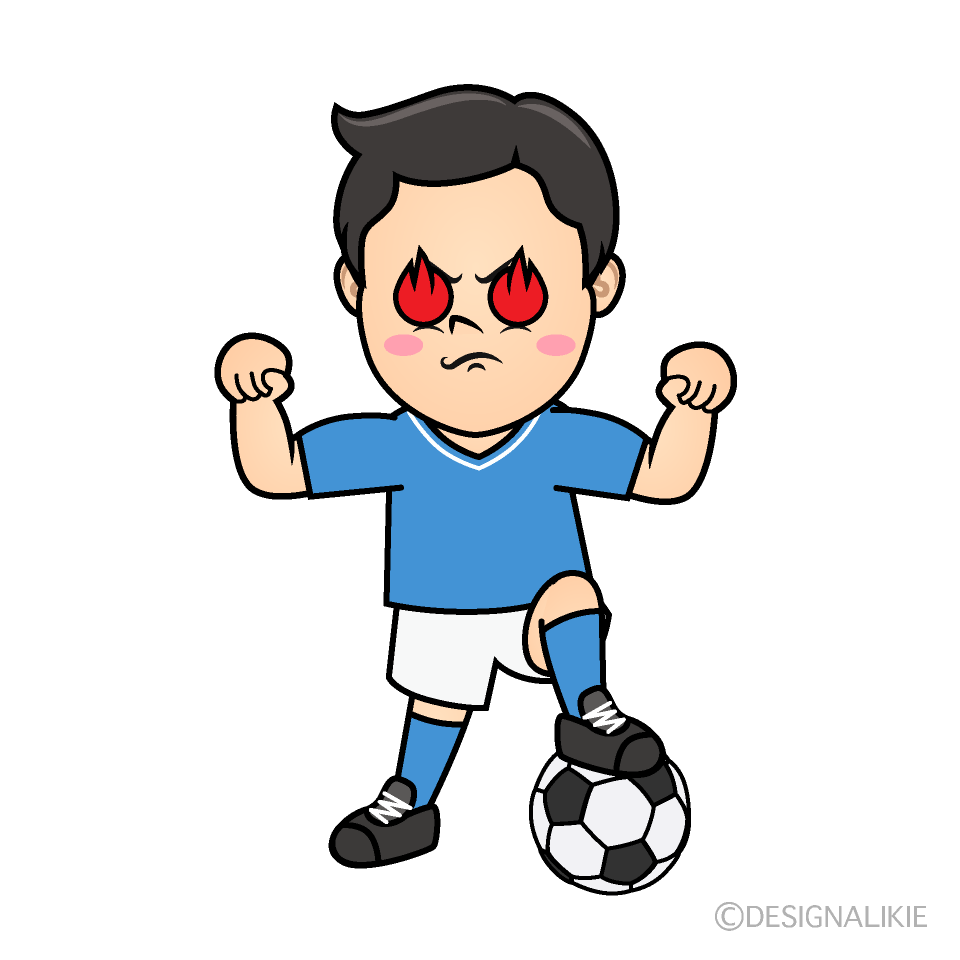 かわいい熱意のサッカー少年イラスト