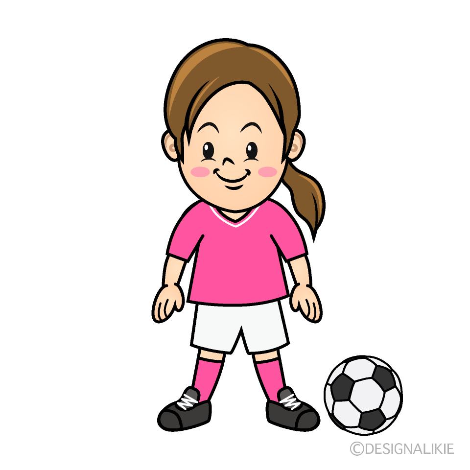 かわいいサッカー少女イラスト