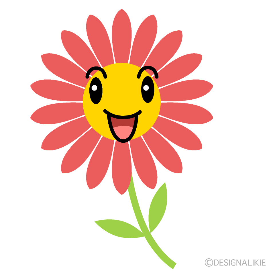 かわいい笑顔の花のイラスト素材 Illustcute