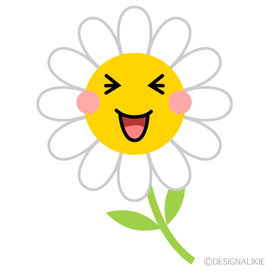かわいい笑う花のイラスト素材 Illustcute