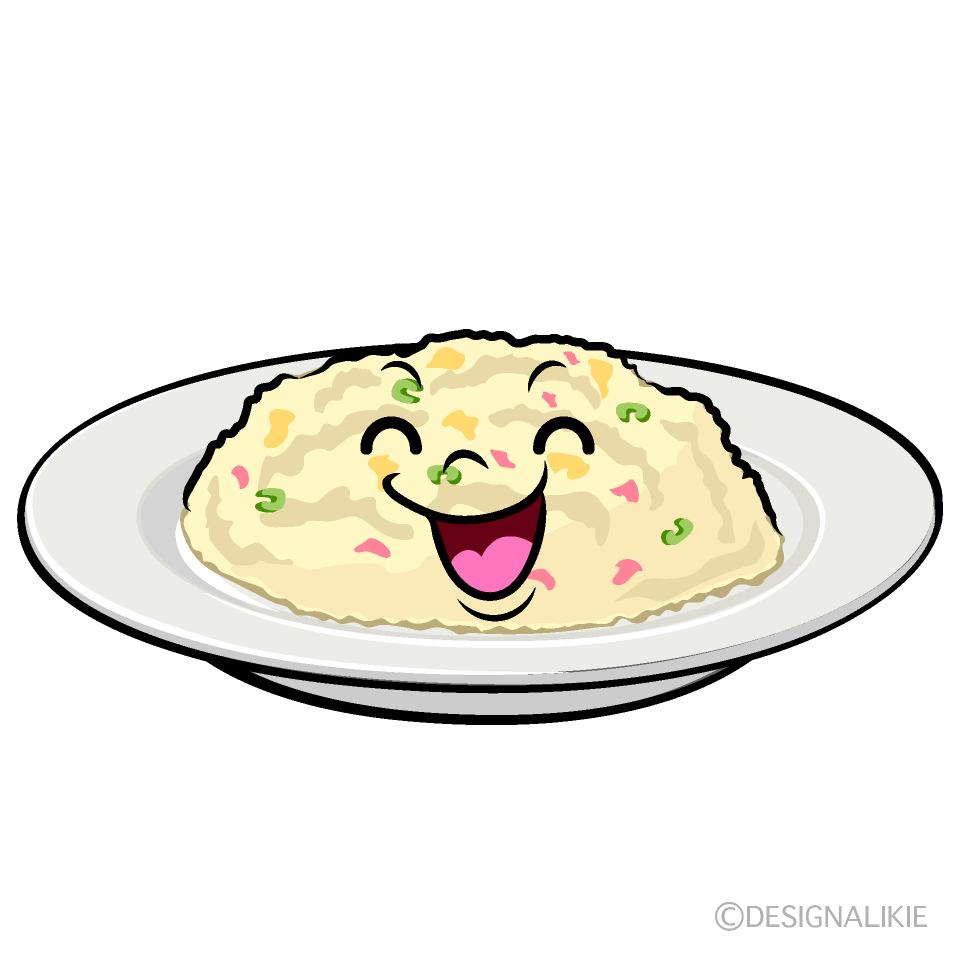 かわいい笑顔のチャーハンイラスト