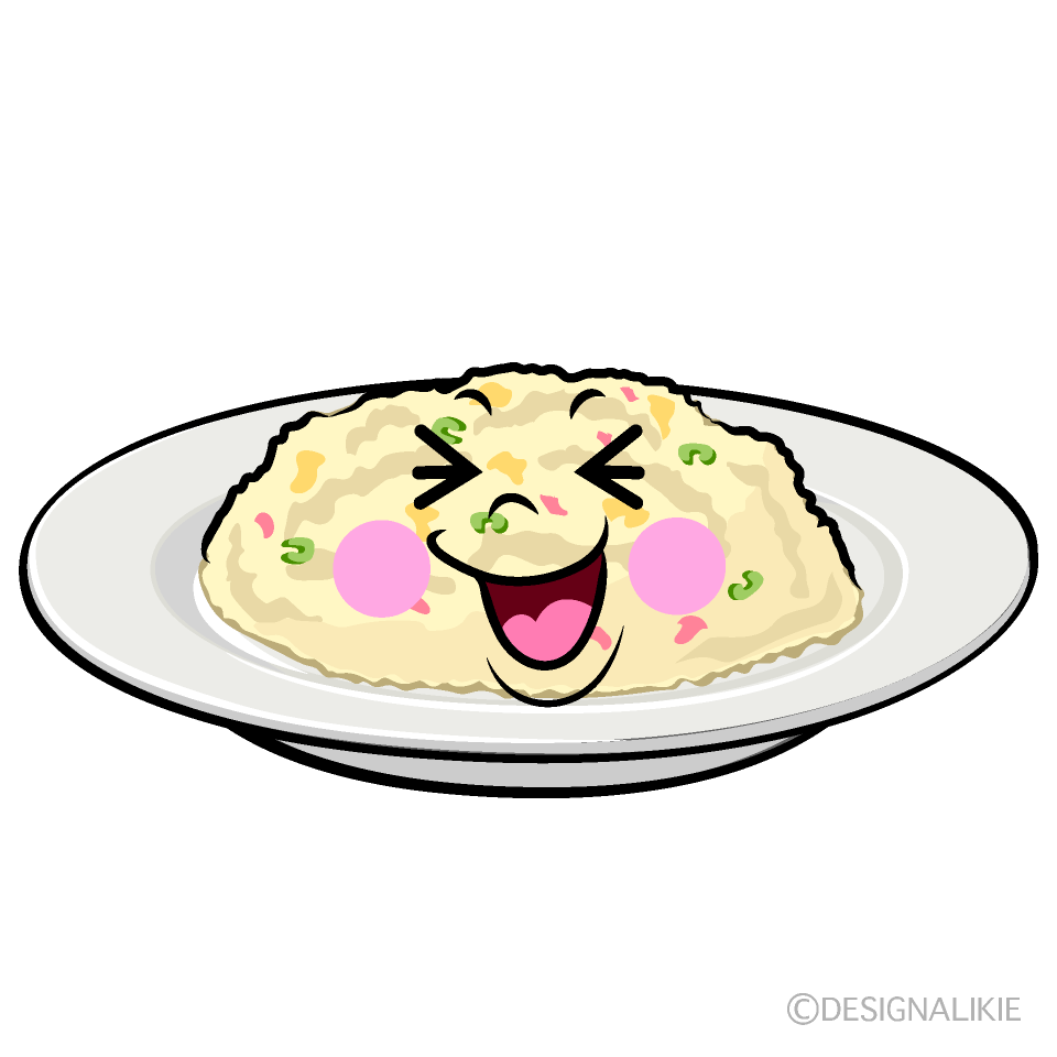 かわいい笑うチャーハンイラスト