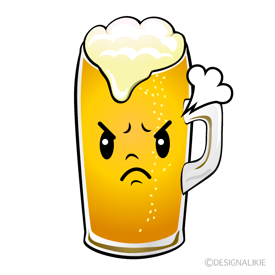 かわいい怒る生ビールイラスト