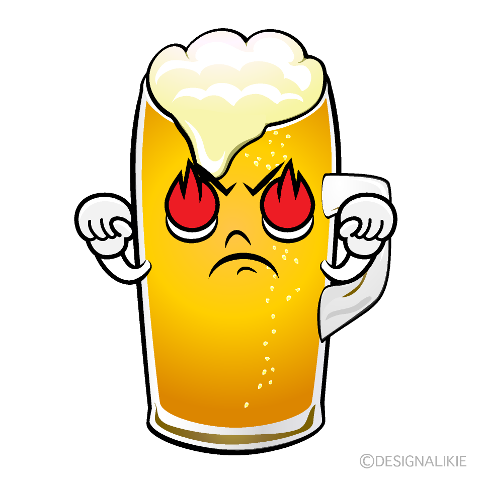 かわいい熱意の生ビールイラスト