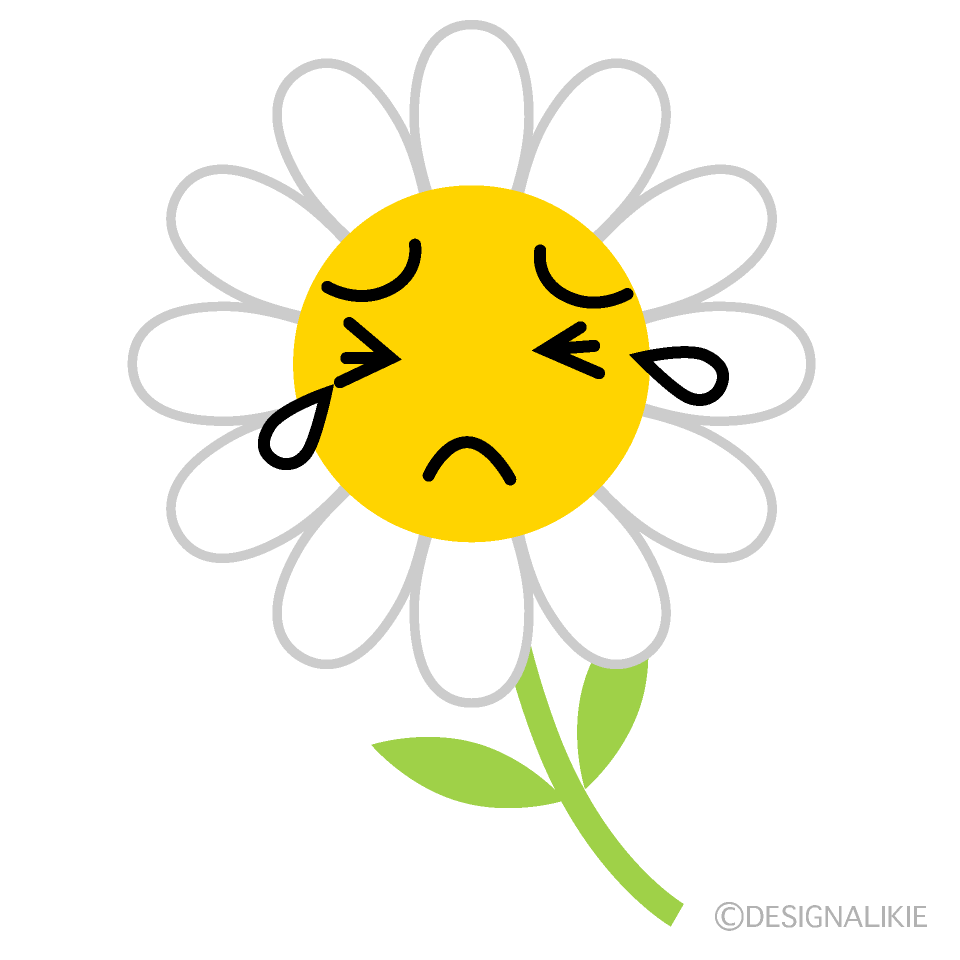 かわいい泣く花のイラスト素材 Illustcute