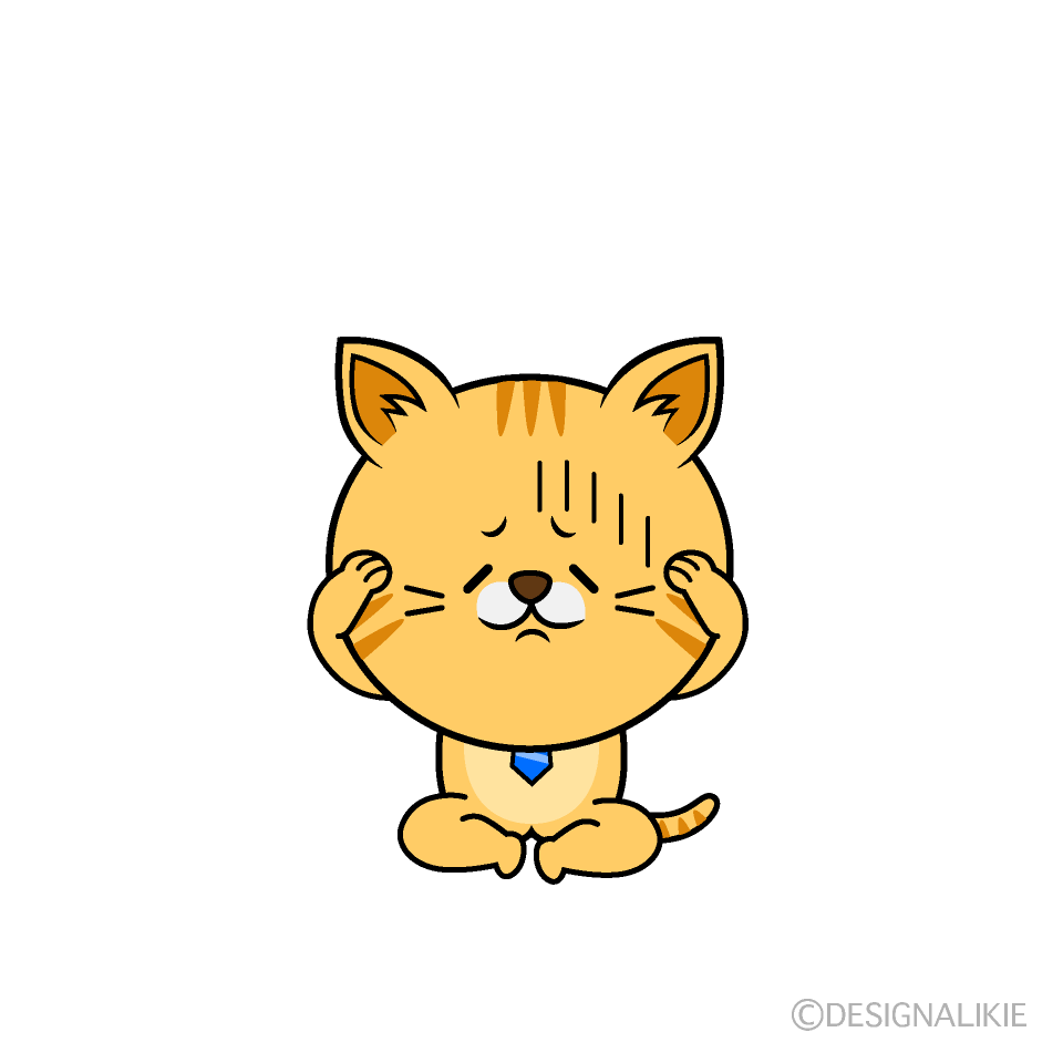 かわいいお辞儀するねこリーマン（トラ）イラスト