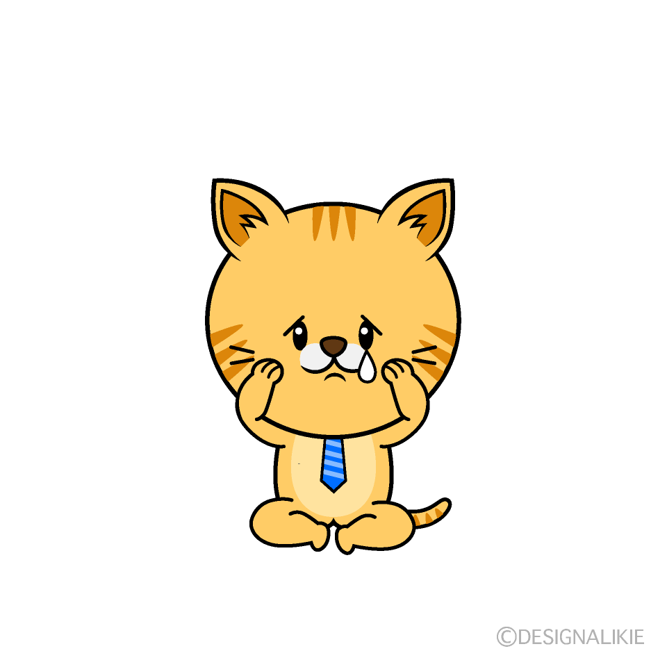 かわいい悲しいねこリーマン（トラ）イラスト