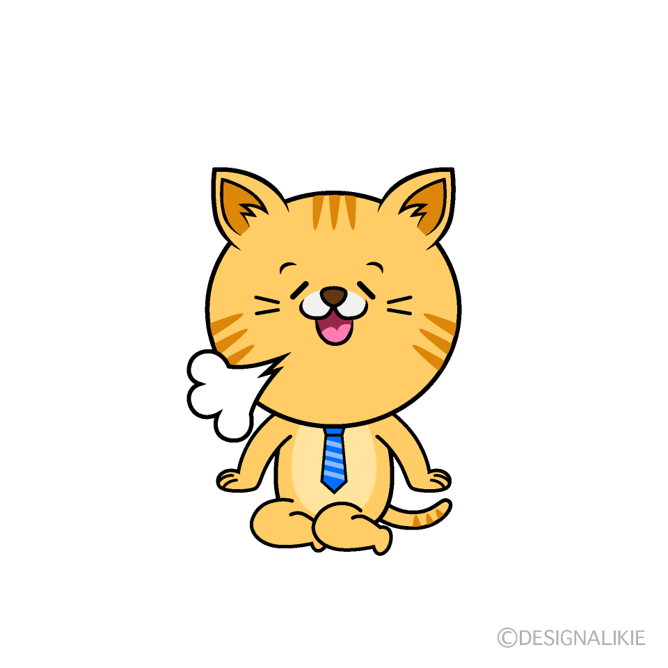 かわいいほっとするねこリーマン（トラ）イラスト