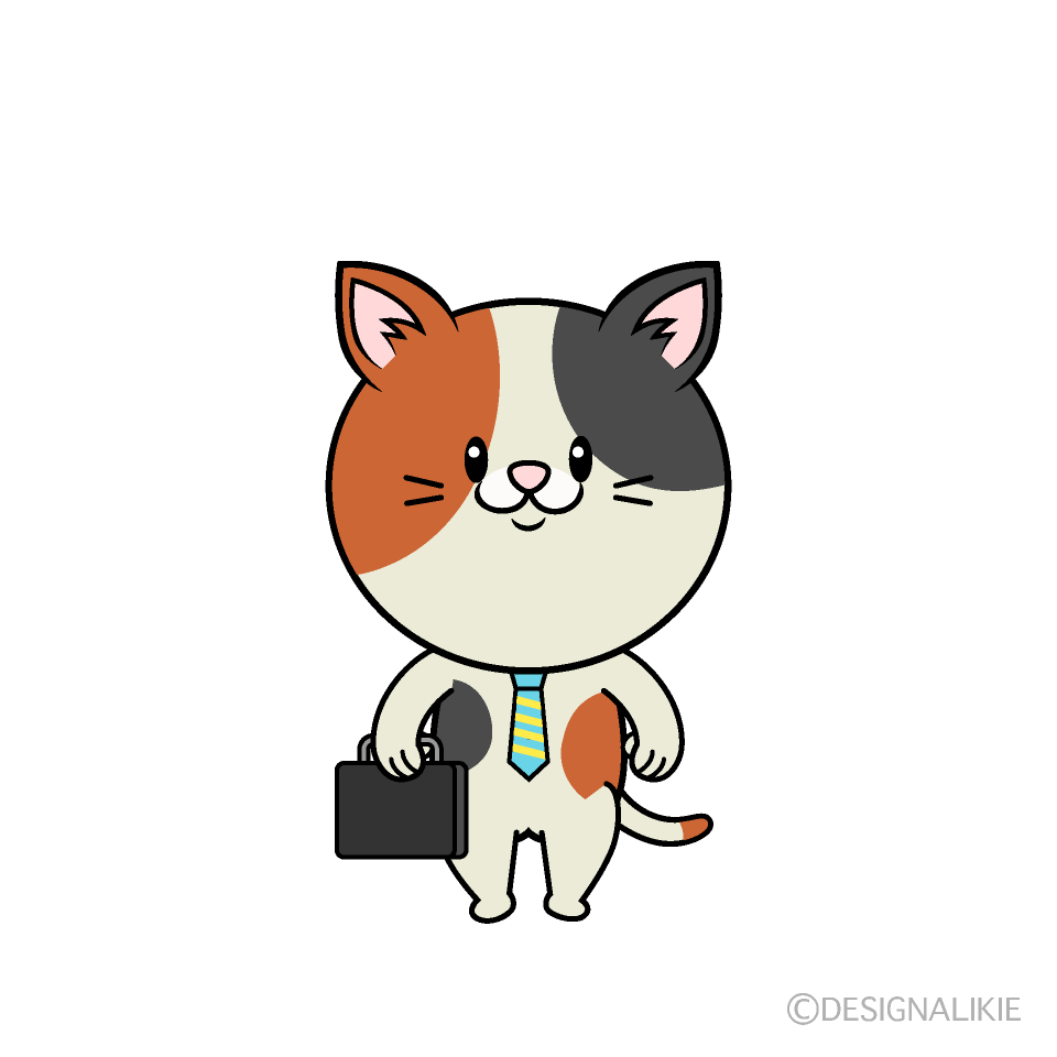 かわいいねこリーマン（ミケ）イラスト