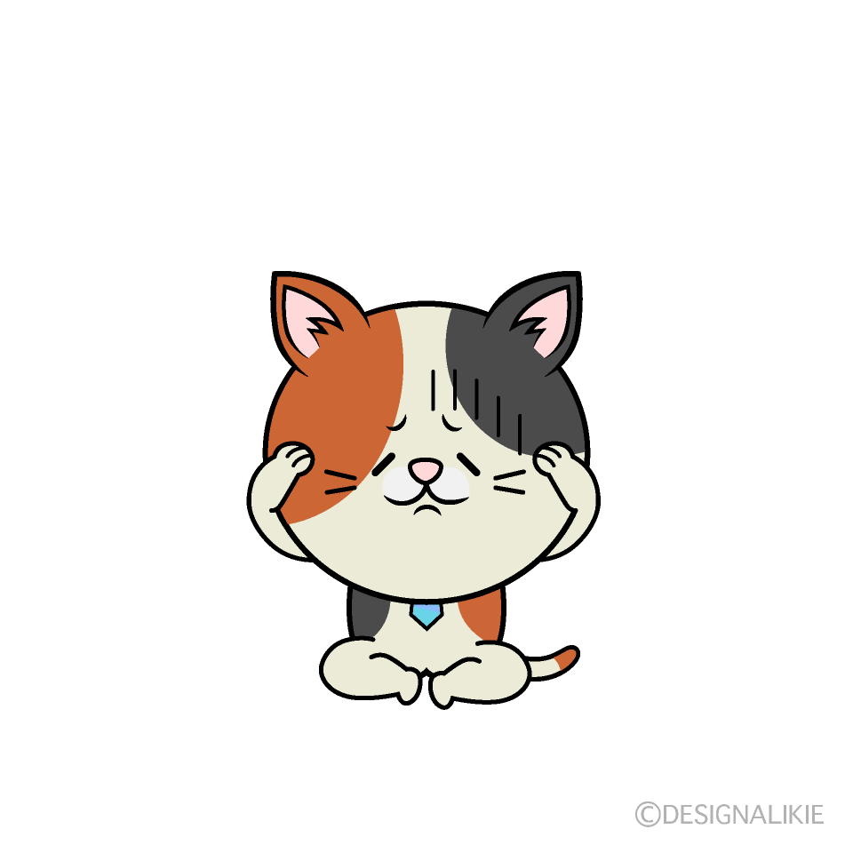 かわいいお辞儀するねこリーマン（ミケ）イラスト