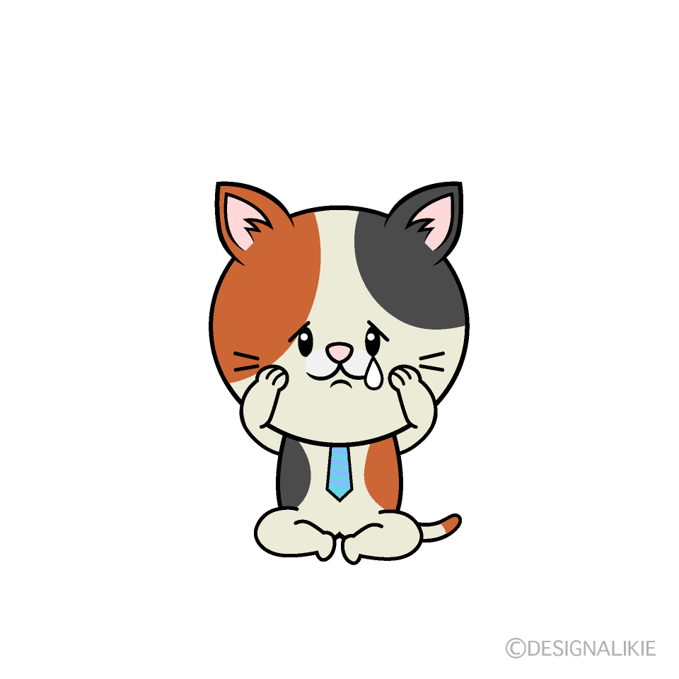 かわいい悲しいねこリーマン（ミケ）イラスト