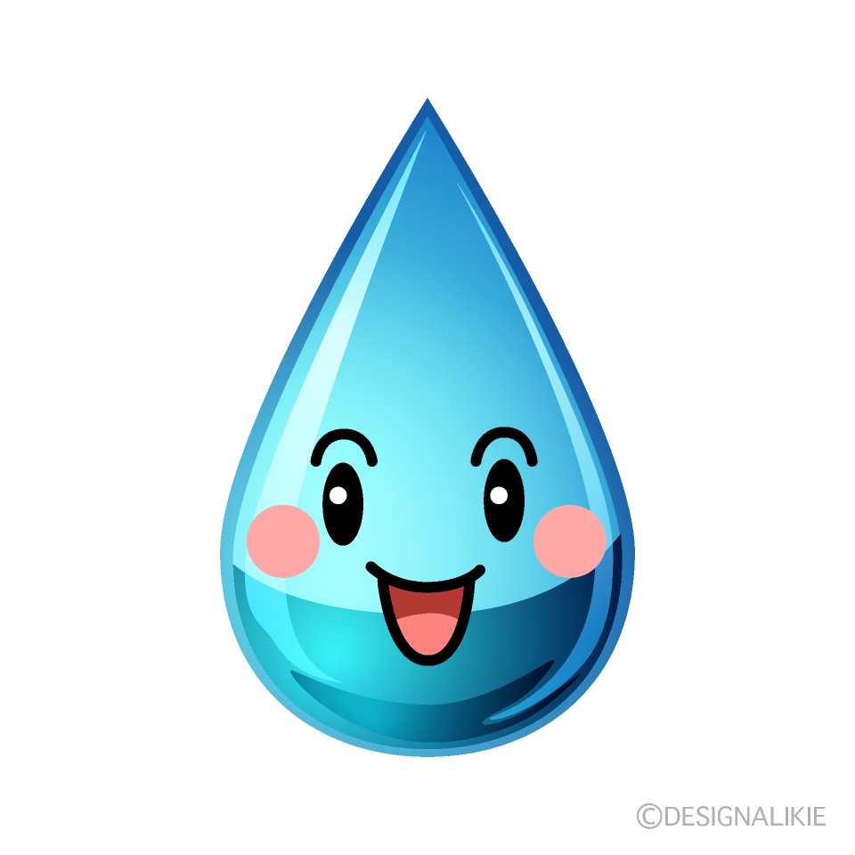 かわいい笑顔の水滴イラスト