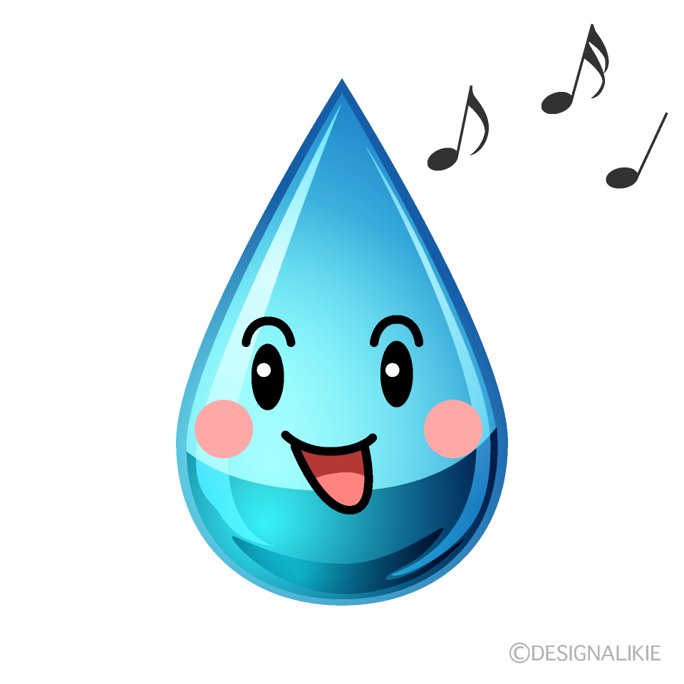 かわいい歌う水滴イラスト