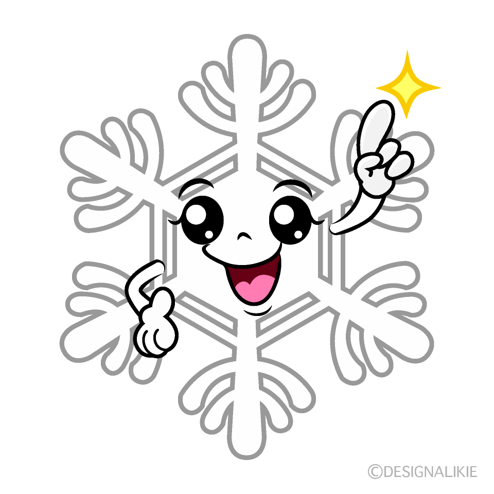 かわいい指差しする雪ちゃんイラスト