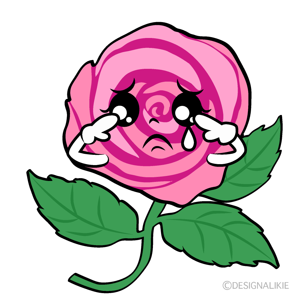 かわいい悲しい薔薇ちゃんイラスト