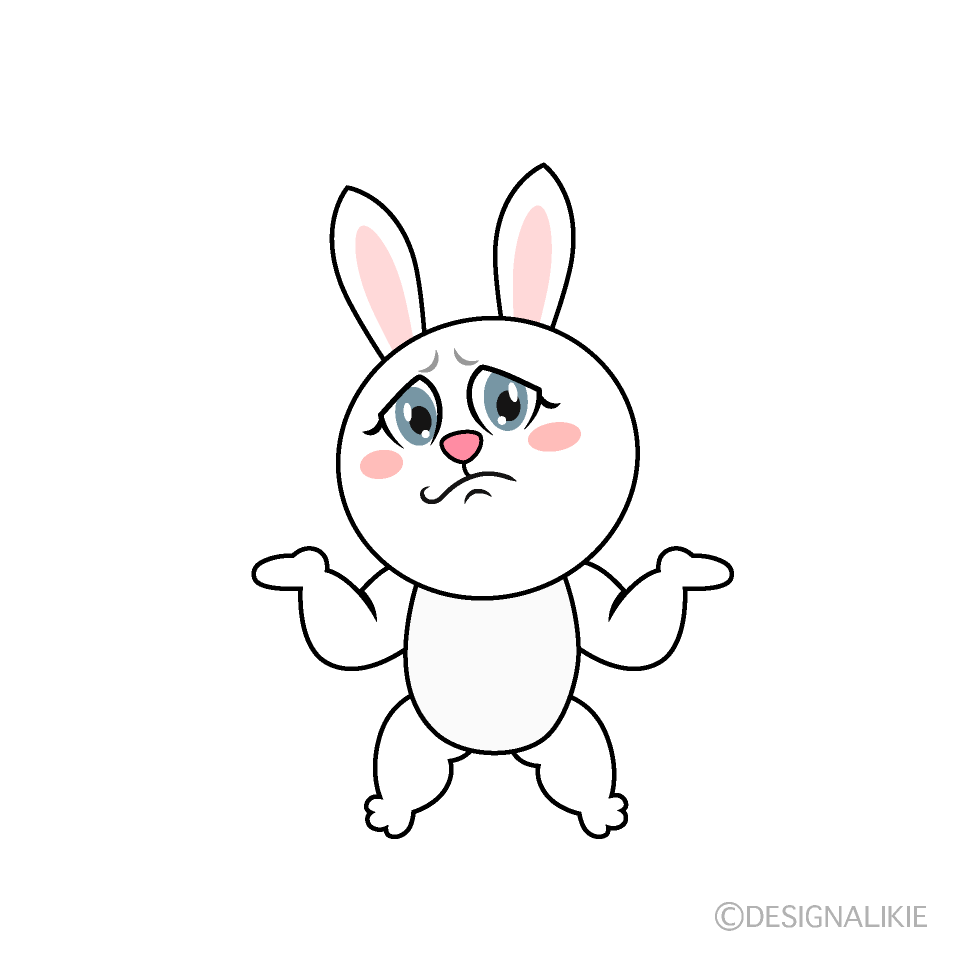 かわいい困るウサギのイラスト素材 Illustcute