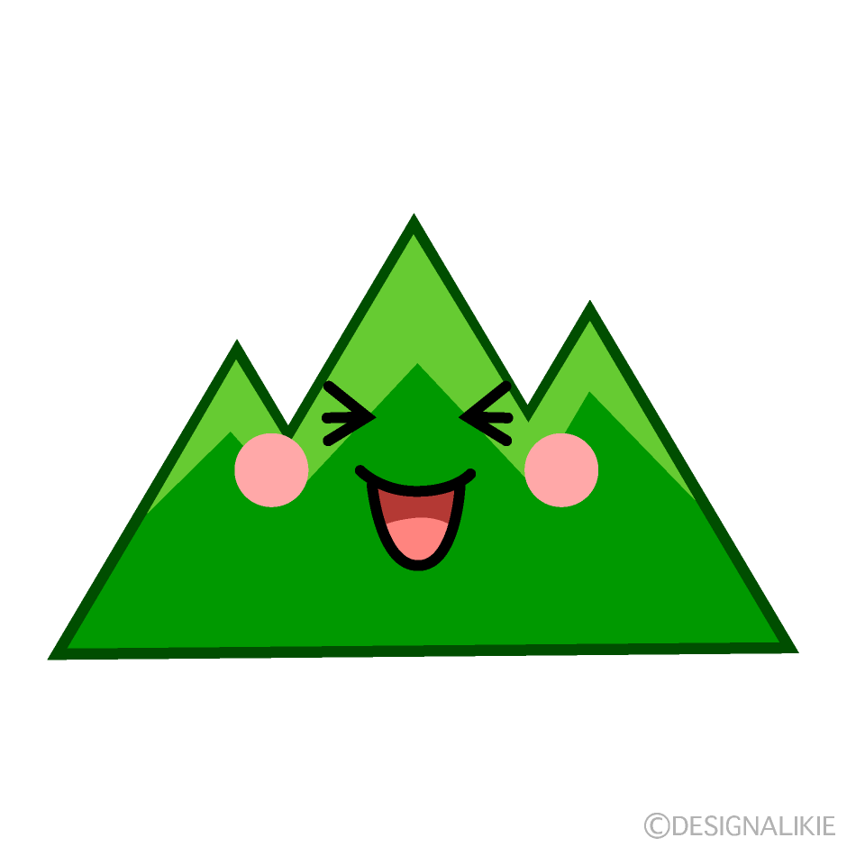 かわいい笑う山のイラスト素材 Illustcute