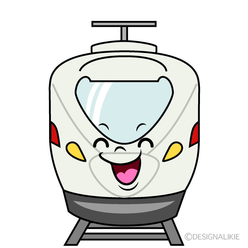 かわいい笑顔の特急列車イラスト