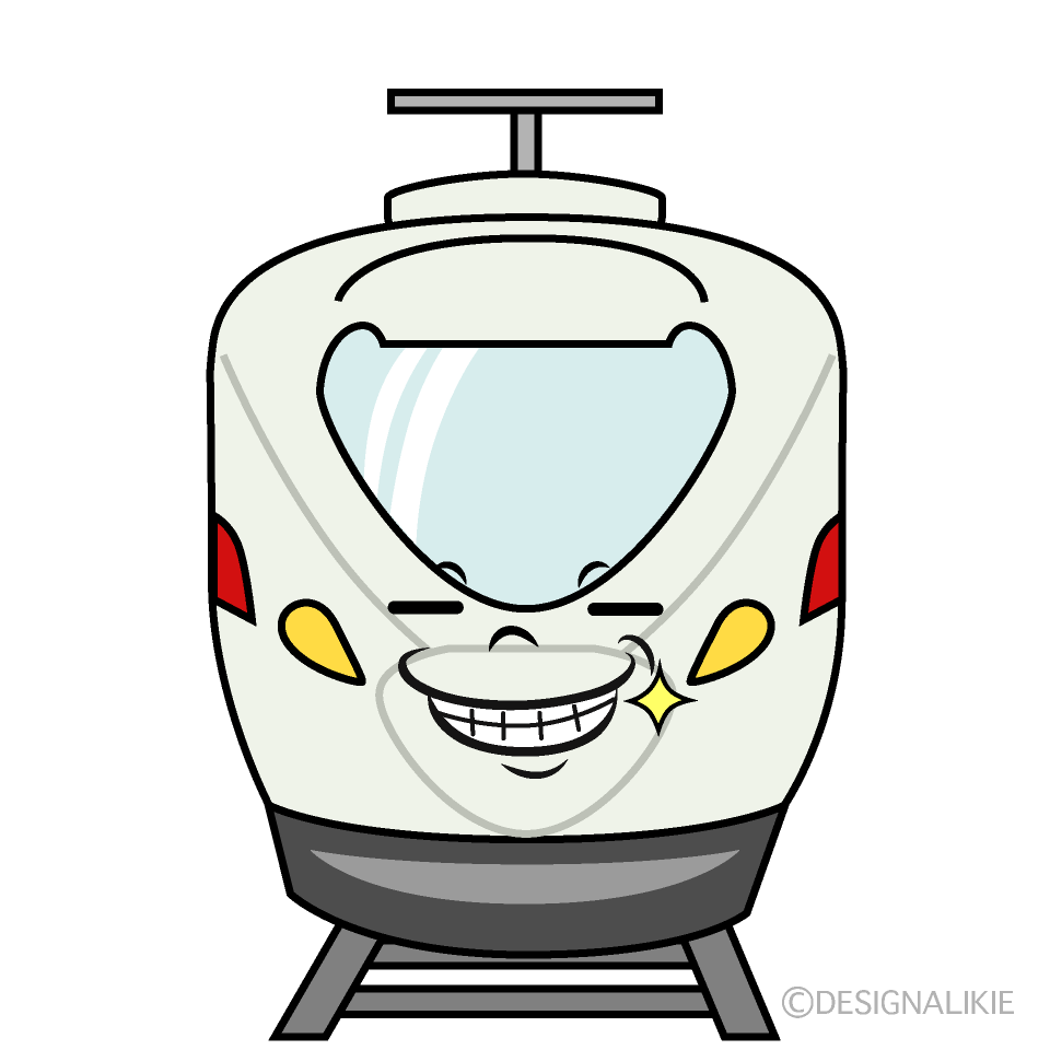 かわいいニヤリとする特急列車イラスト