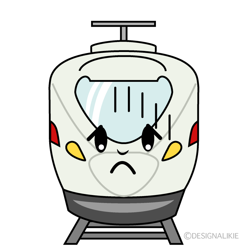 かわいいお辞儀する特急列車イラスト