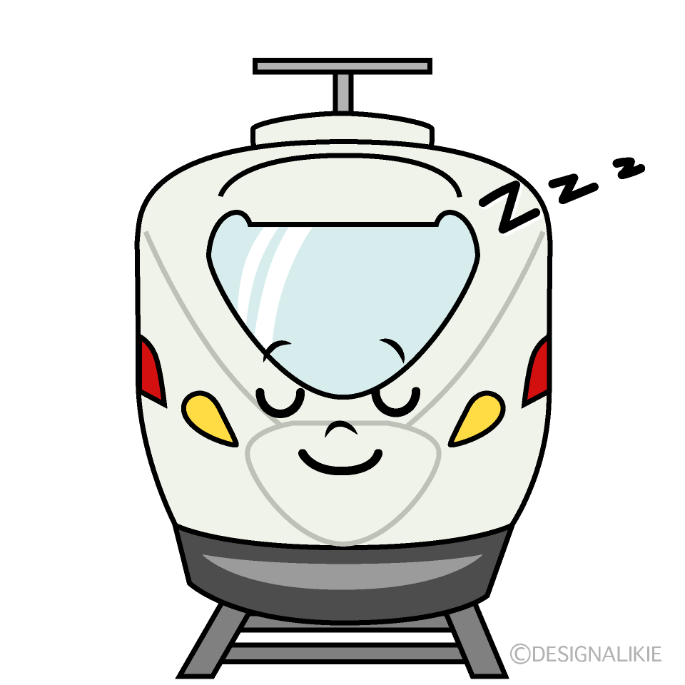 かわいい寝る特急列車イラスト