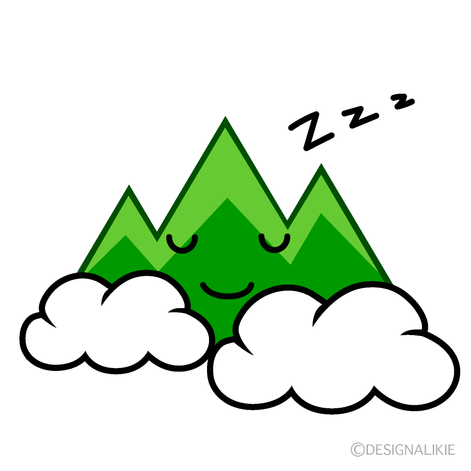 かわいい寝る山のイラスト素材 Illustcute