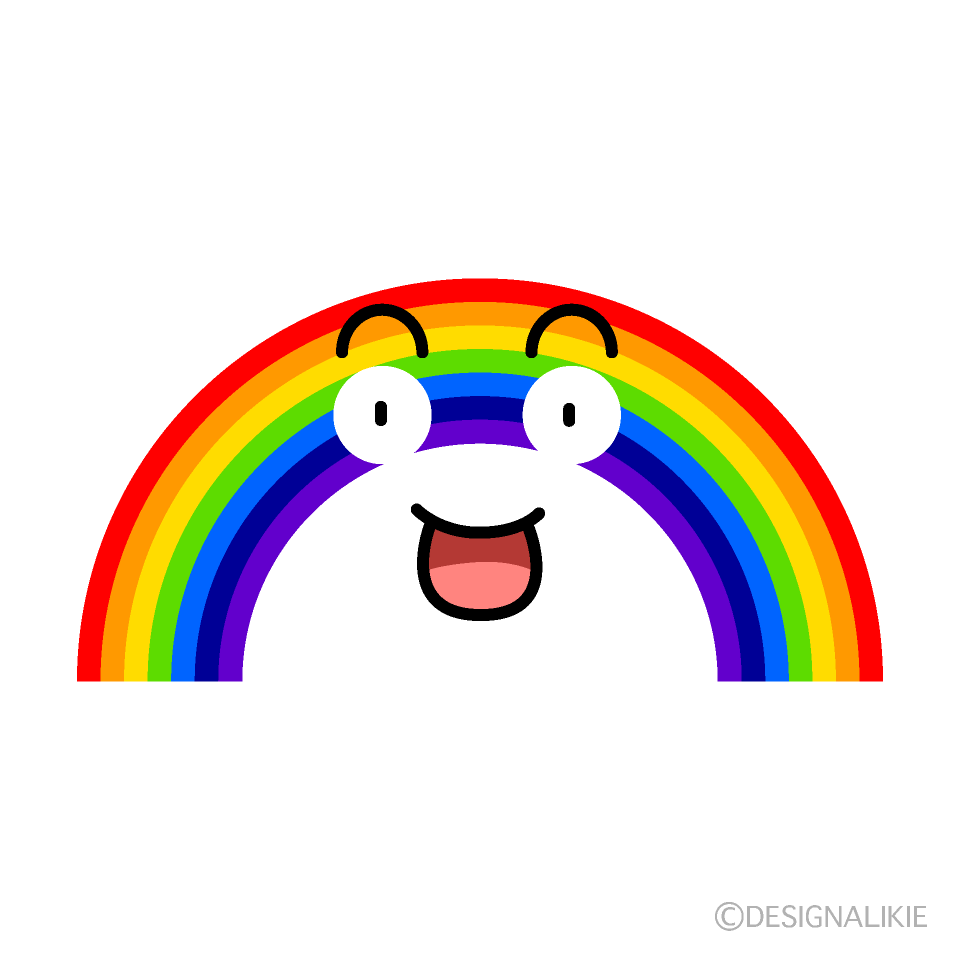 かわいい驚く虹のイラスト素材 Illustcute