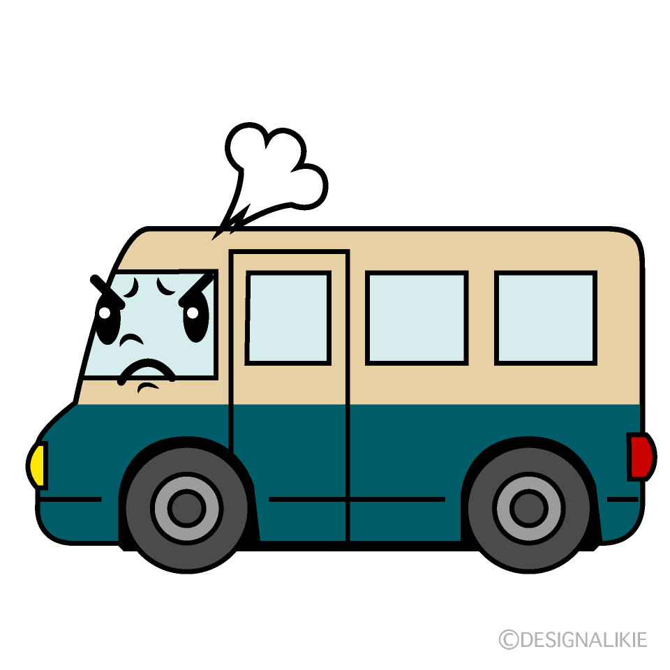 かわいい怒る宅配車イラスト