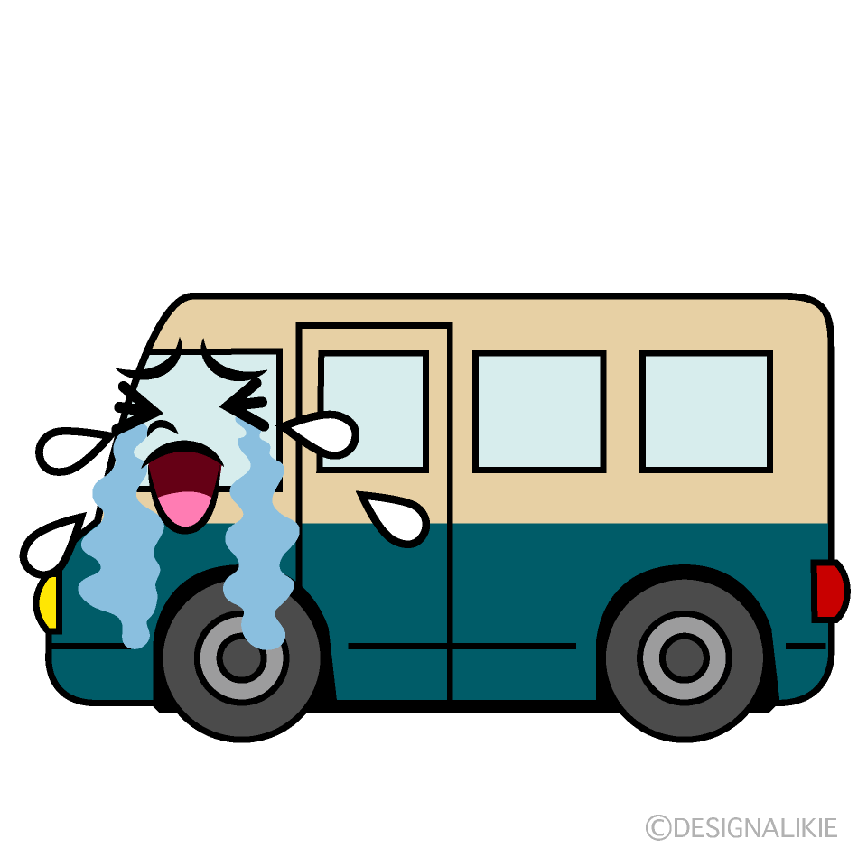 かわいい泣く宅配車イラスト