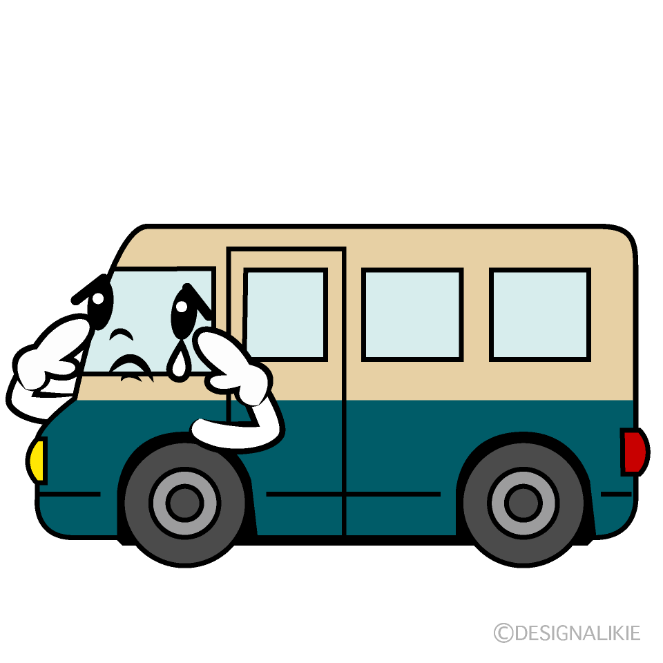 かわいい悲しい宅配車イラスト