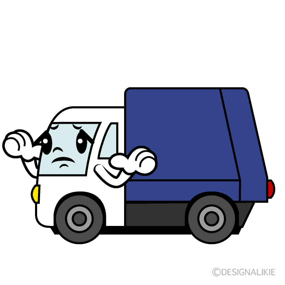 かわいい困る清掃車イラスト