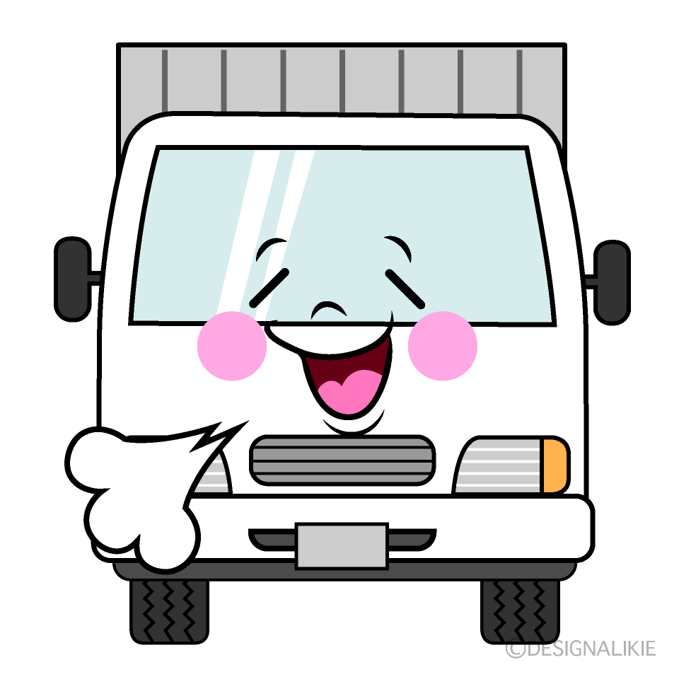 かわいいほっとする中型トラックイラスト