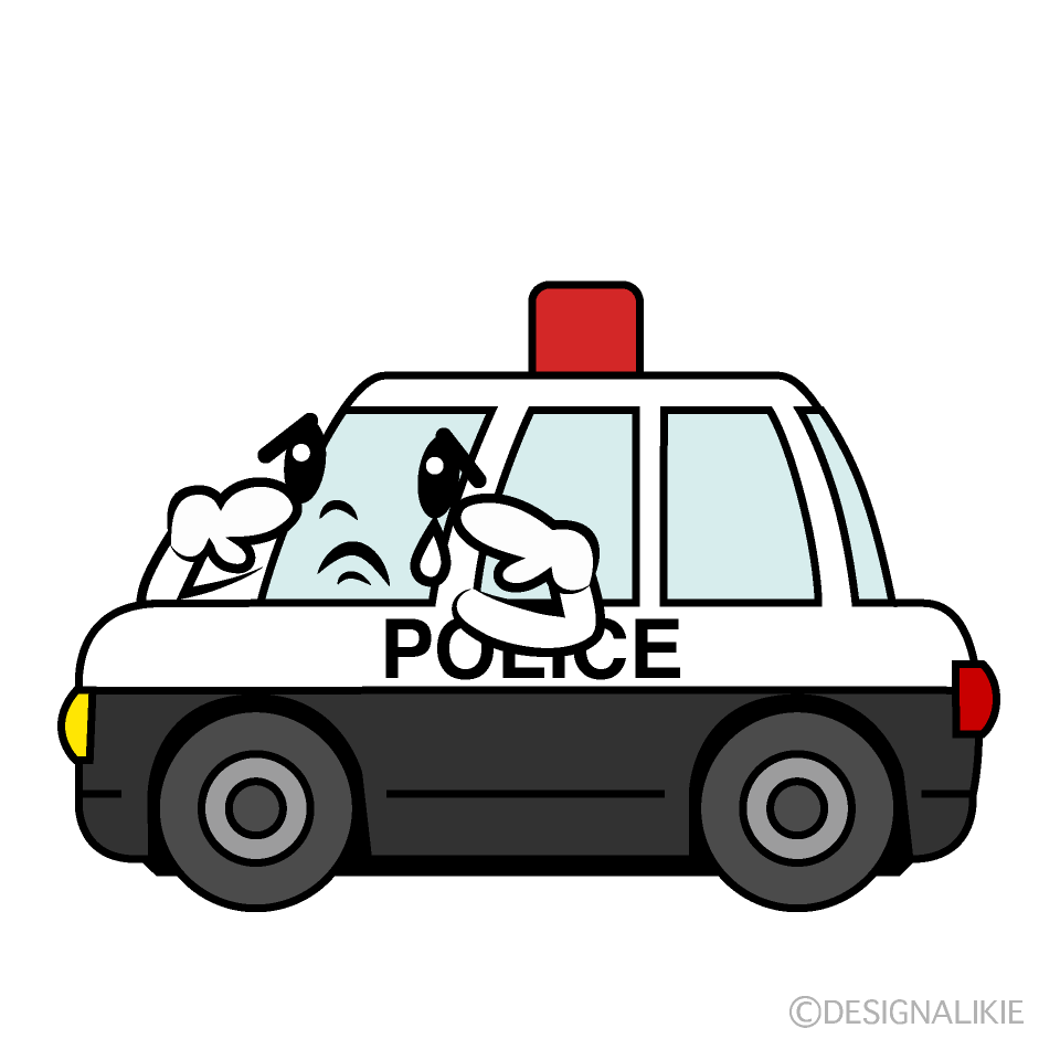 かわいい悲しい警察パトカーイラスト