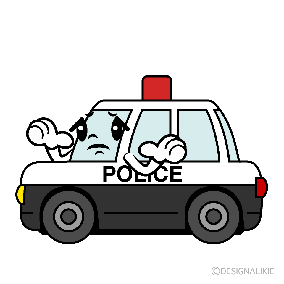 かわいい困る警察パトカーイラスト