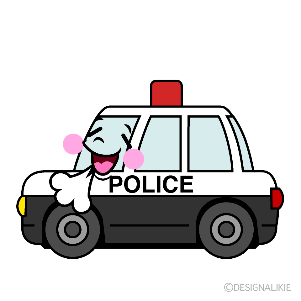 かわいいほっとする警察パトカーイラスト