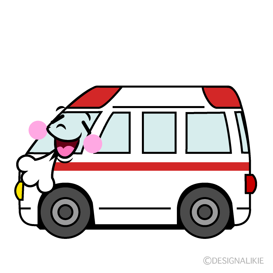 かわいいほっとする救急車イラスト