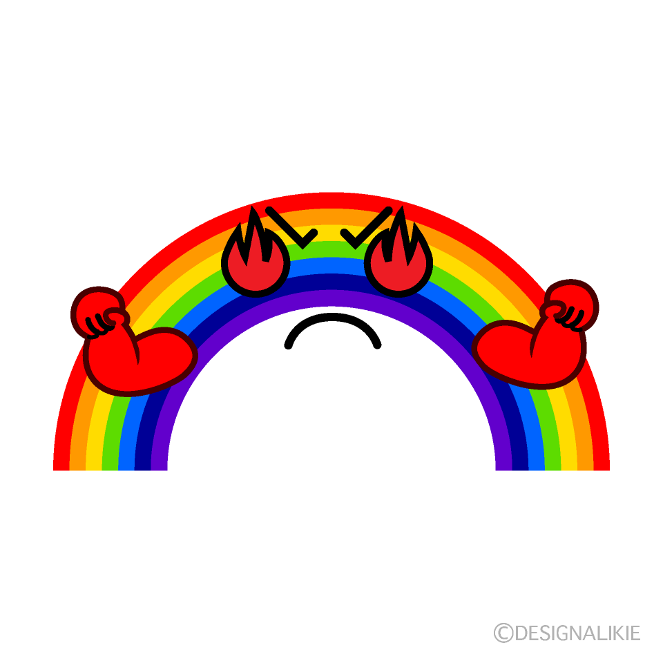 かわいい燃える虹のイラスト素材 Illustcute