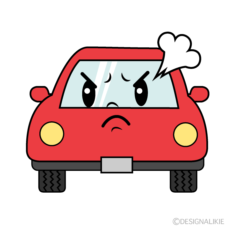 かわいい怒る車のイラスト素材 Illustcute