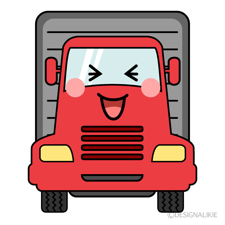かわいい笑うトラックのイラスト素材 Illustcute