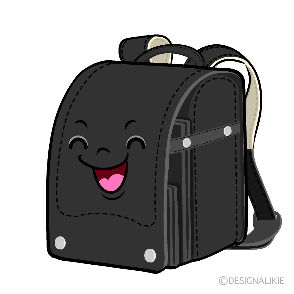 Cute Smiling Black School Backpack Clipart