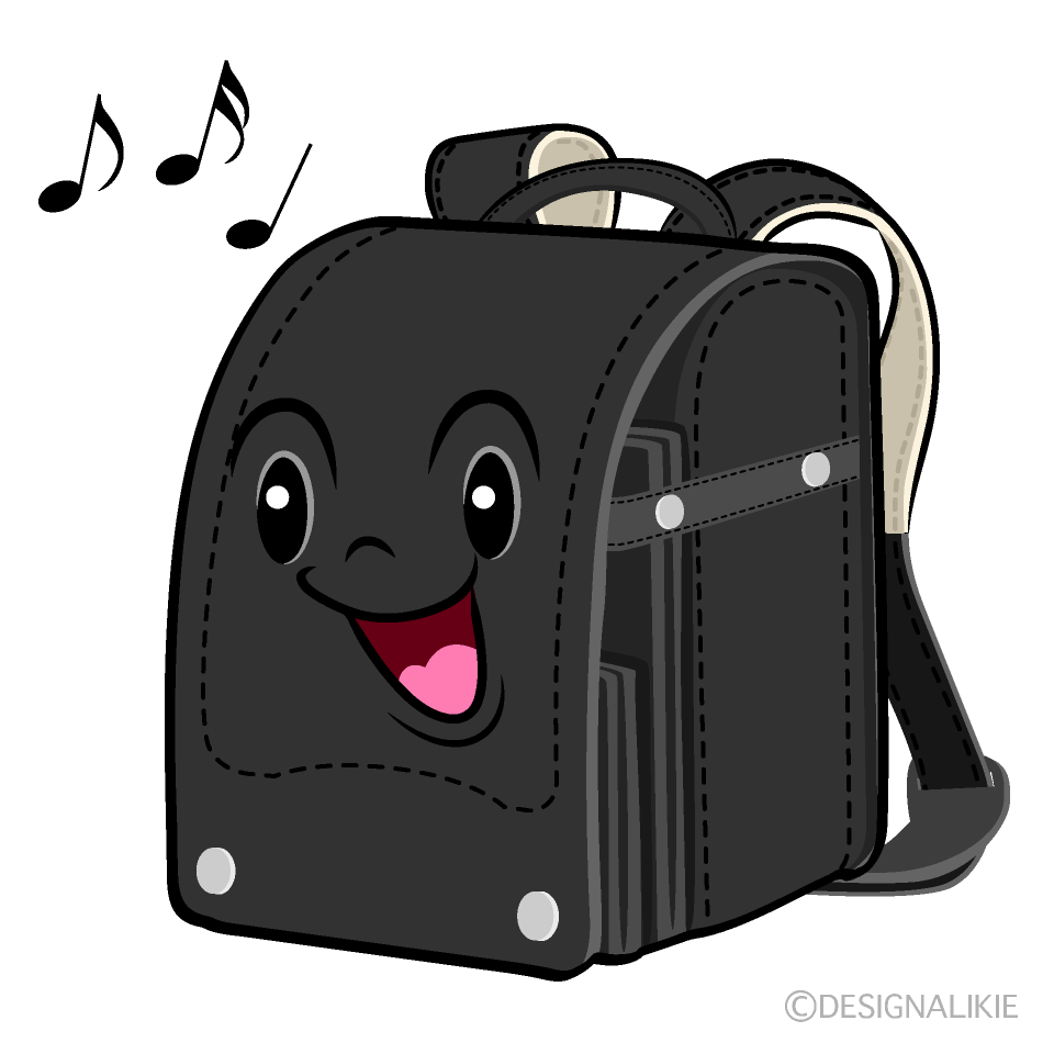 Cute Singing Black School Backpack Clipart