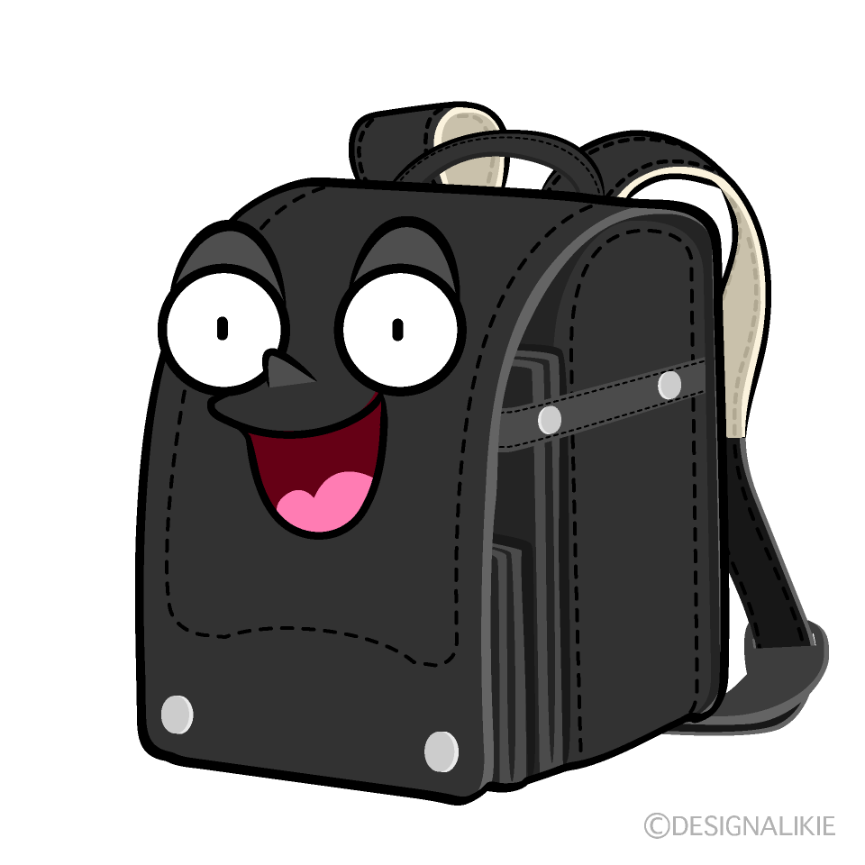 Cute Surprised Black School Backpack Clipart