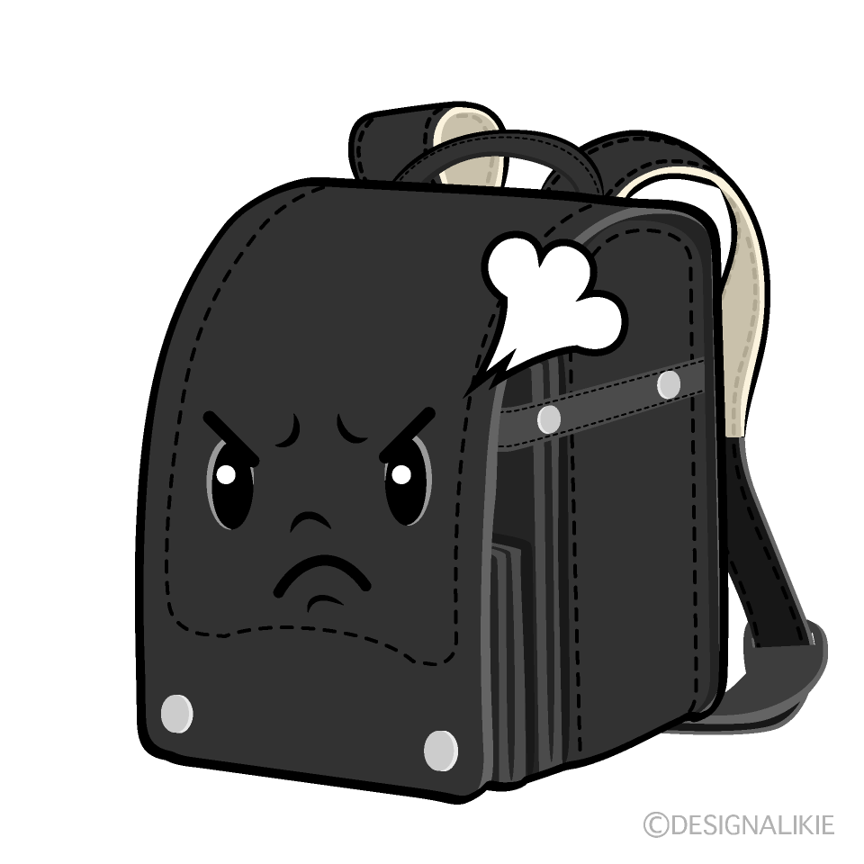 Cute Angry Black School Backpack Clipart