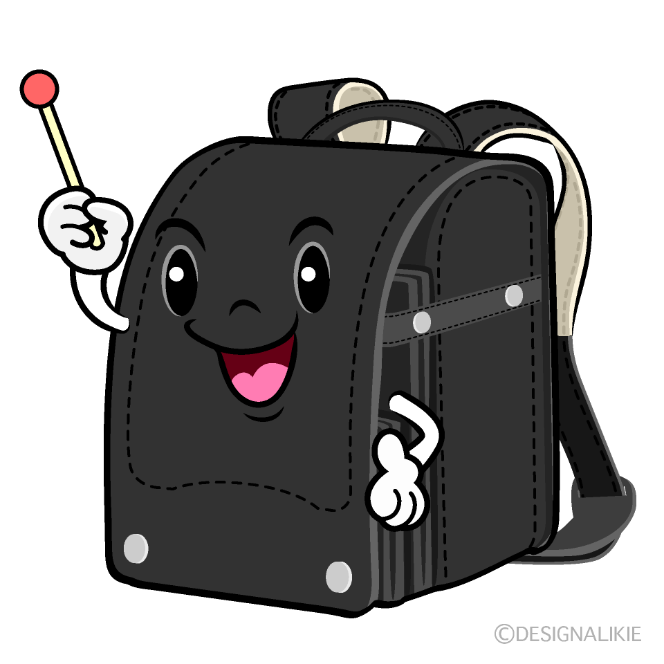 Cute Explaining Black School Backpack Clipart