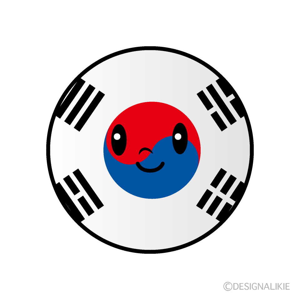 Cute South Korean Flag (Round) Clipart