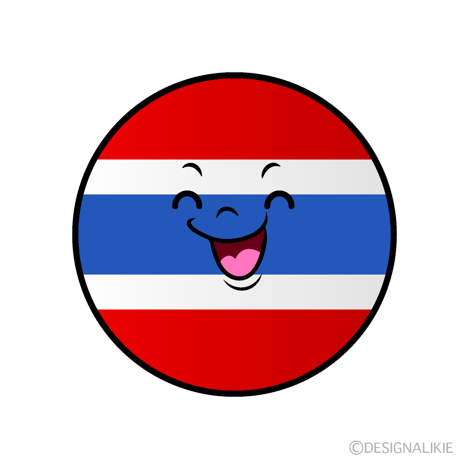 Cute Smiling Thai Flag (Round) Clipart