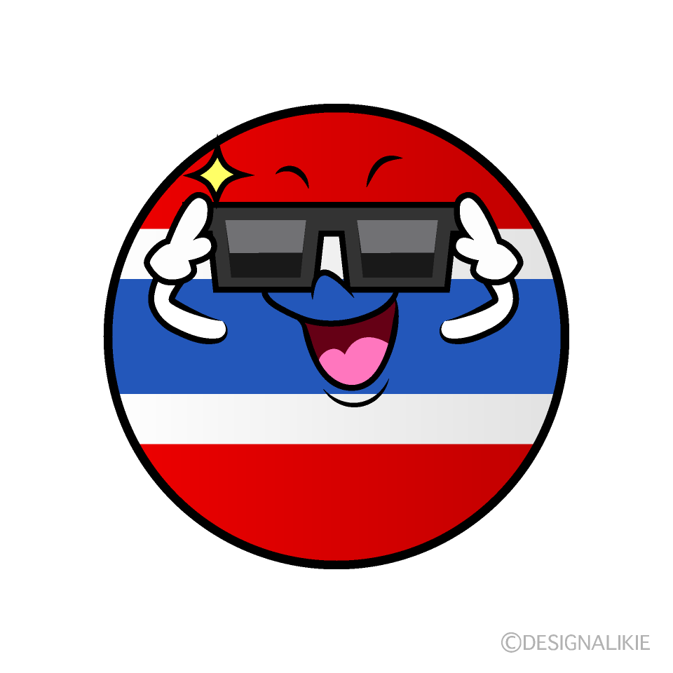 Cute Sunglasses Thai Flag (Round) Clipart