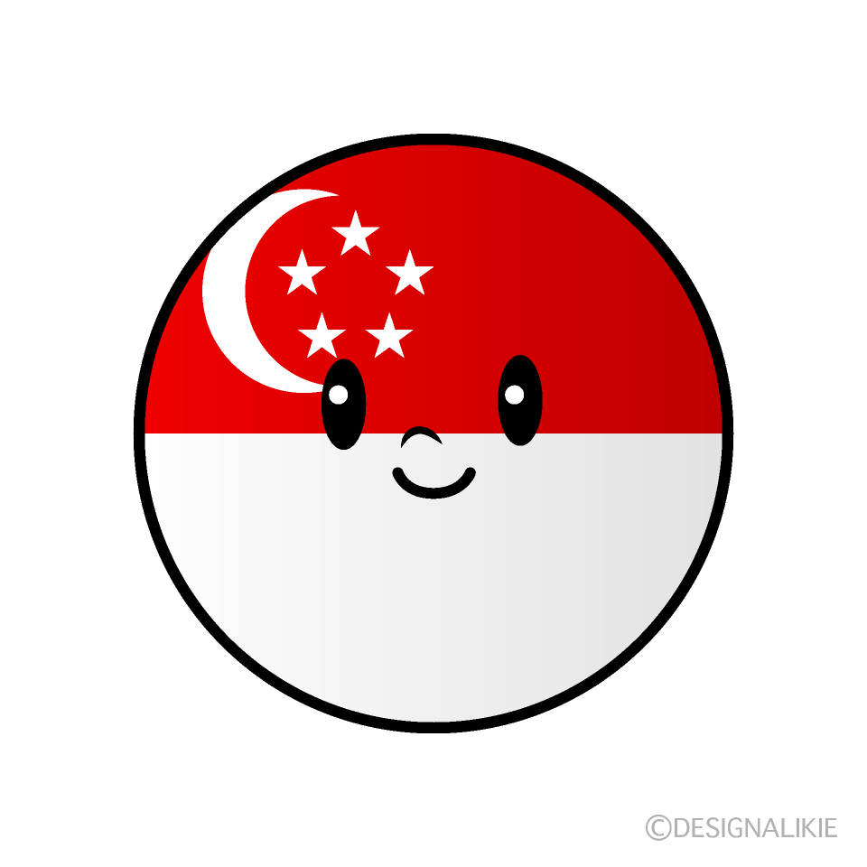 Cute Singaporean Flag (Round) Clipart