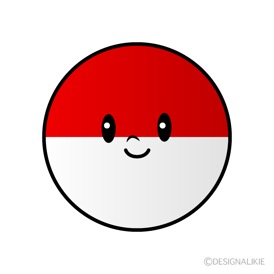 Cute Indonesian Flag (Round) Clipart