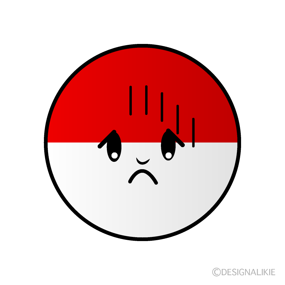 Cute Bowing Indonesian Flag (Round) Clipart